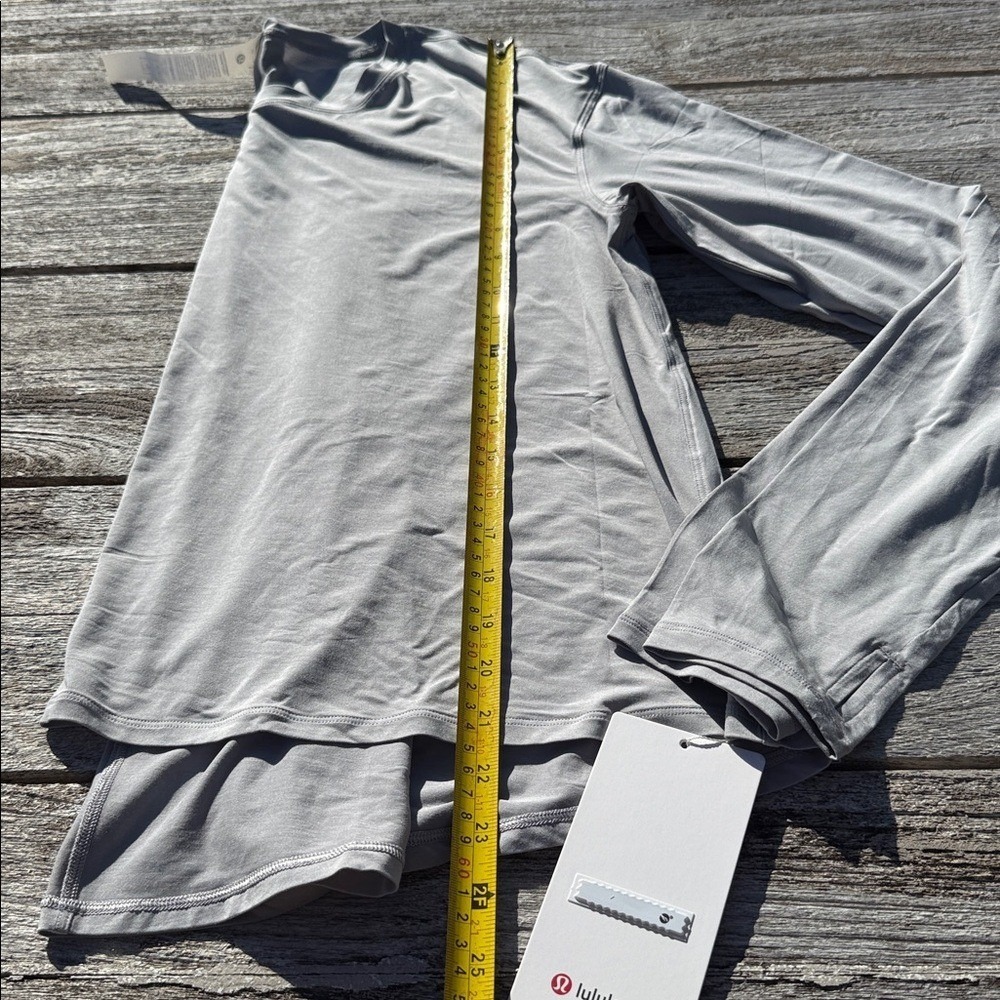 Lululemon Modal Relaxed-Fit Lounge Long-Sleeve Shirt size 10 Silver Gray nwt - Picture 3 of 6